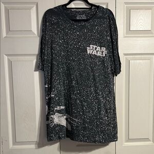 STAR WARS Men's Unisex Size 2XL Crewneck Gray White Speckled Graphic Tee Cotton